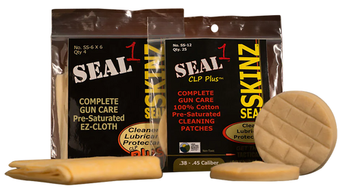 Seal 1 SS-12 Seal SKINZ Cleaning Patches/Cloths 270-30 Cal 1.75" Cotton                                                                                                                                 