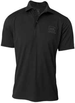 Glock AP96214 Glock Perfection Polo  Black Polyester Mesh Short Sleeve XL                                                                                                                               