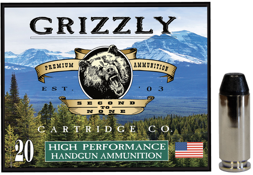Grizzly Ammo GC10M10   10mmAuto 220gr Full Metal Jacket Flat Point 20 Per Box/10 Case                                                                                                                   