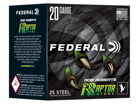 Federal RRS2094 Rob Roberts Raptor 20Gauge 3" 1oz 4Shot 25 Per Box/10 Case