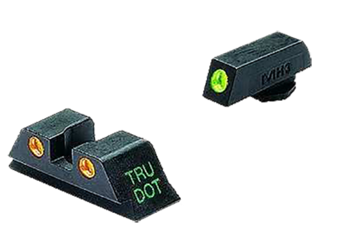 Meprolight USA 102223301 Tru-Dot Sight Set Green Tritium Front/Orange Tritium Rear, Compatible w/Glock 10mm/45 ACP                                                                                      