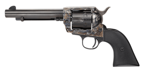 Taylors & Company 200110 1873 Pietta 9mm Luger 6 Shot 5.50" Blued Round Barrel, Blued Cylinder, Color Case Hardened Steel Frame, Black Checkered Plastic Navy Grip, Manual Safety, Exposed Hammer       