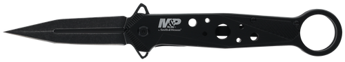 Smith & Wesson Knives 1193183 M&P Folding Dagger Folding Dagger Plain Black 8Cr13MoV SS Blade                                                                                                           