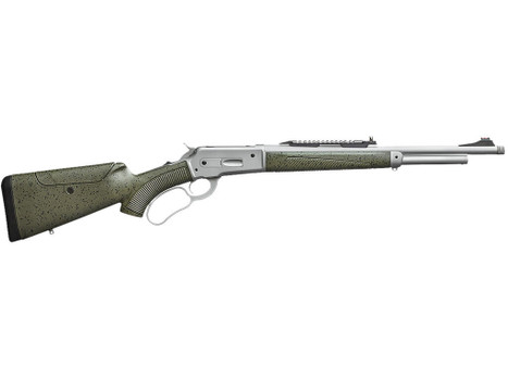 Davide Pedersoli 010G732457 Boarbuster Guidemaster-X 45-70 Gov 5+1 19" Silver Cerakote Threaded Barrel & Receiver w/Picatinny Rail, Green Adj Cheek Riser Synthetic Stock