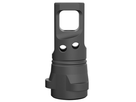Breek Arms BRK4333 Echo Single Port Muzzle Brake Black Nitride Steel 1/2"x28 Threads 9mmLuger Compatible w/ Breek-LOK 3QD