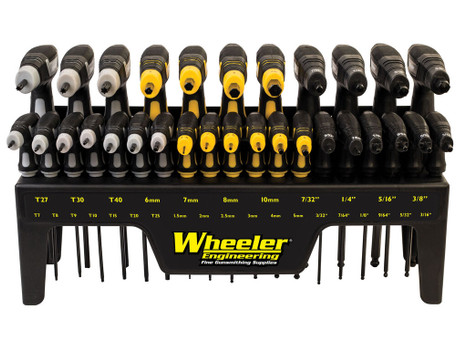 Wheeler 1081957 SAE/Metric Hex & Torx P-Handle Set Black Rubber Handle 30 Pieces