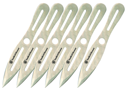 Smith & Wesson Knives SWTK8CP Bullseye Throwing Knives 4.50" Fixed Spear Point Plain 2Cr13MoV SS Blade, 2Cr13 Stainless Handle, 8" OAL, 6 Pack                                                          