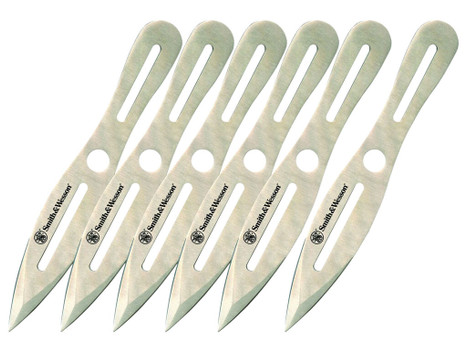 Smith & Wesson Knives SWTK8CP Bullseye Throwing Knives 4.50" Fixed Spear Point Plain 2Cr13MoV SS Blade, 2Cr13 Stainless Handle, 8" OAL, 6 Pack