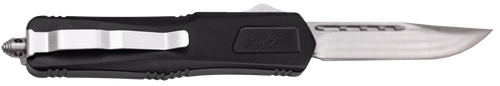 Great Lakes Firearms GLKMDSMTBLK GLFA  Medium 3.50" OTF Plain Steel Blade, Black Cerakote Aluminum Handle                                                                                               