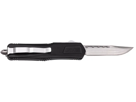 Great Lakes Firearms GLKMDSMTBLK GLFA Medium 3.50" OTF Plain Steel Blade, Black Cerakote Aluminum Handle