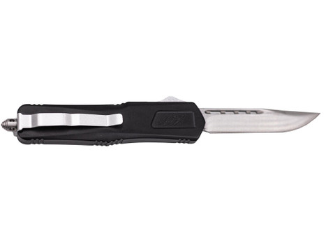 Great Lakes Firearms GLKMDSMTBLK GLFA Medium 3.50" OTF Plain Steel Blade, Black Cerakote Aluminum Handle
