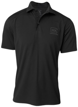 Glock AP96213 Glock Perfection Polo  Black Polyester Mesh Short Sleeve Large                                                                                                                            