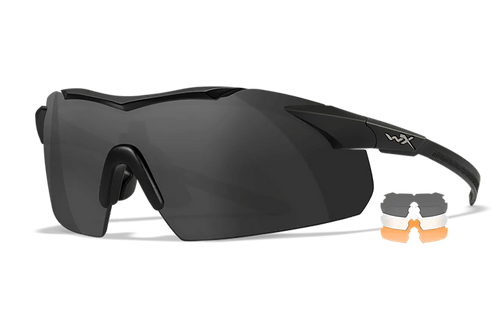 Wiley X 3552 Vapor  Comm Temples Smoke Gray/Clear/Light Rust Lens Polycarbonate Matte Black Frame                                                                                                       