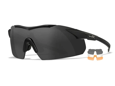 Wiley X 3552 Vapor Comm Temples Smoke Gray/Clear/Light Rust Lens Polycarbonate Matte Black Frame