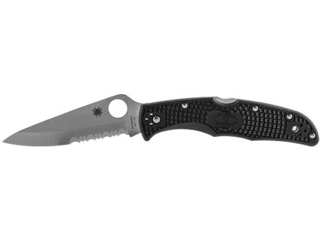 Spyderco C10PSBK Endura 4 Lightweight 3.75" Folding Drop Point Part Serrated VG-10 SS Blade Black Textured FRN Handle Includes Pocket Clip