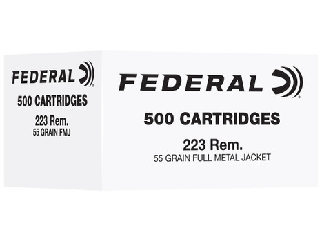 Federal FC223F500 223Rem 55gr Full Metal Jacket 500 Per Box/2 Case