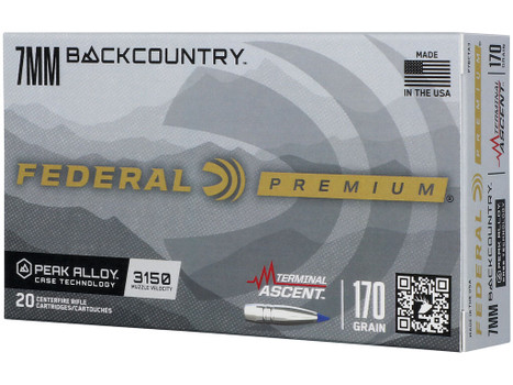 Federal P7BCTA32 BackCountry 7mm BC 170gr Terminal Ascent 20 Per Box/10 Case