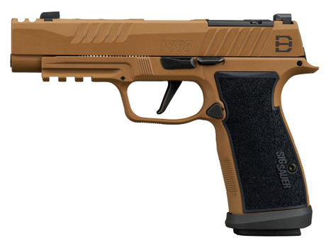 Sig Sauer 365AXGF9DH3 P365 DH3 AXG Compact 9mm Luger 21+1 3.70" Black DLC Barrel, Coyote Cerakote Stainless Steel Lightening Cut/Optic Ready/Serrated Slide, Coyote Cerakote AXG Grip Module, SIG-LOC Co