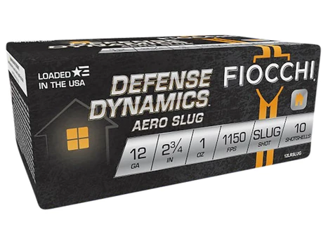 Fiocchi 12LRSLUG Defense Dynamics Aero 12Gauge 2.75" 1oz RifledSlug Shot 10 Per Box/25 Case