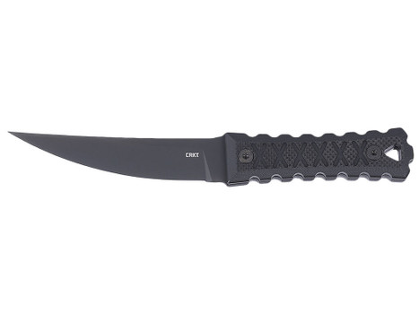 CRKT 2924 HZ4 4.76" Fixed Tanto Plain Black TiNi SK-5 Steel Blade, Black Textured G10 Handle
