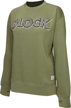 Glock AP96260 Crewneck Raglan Fleece Olive Cotton/Polyester Long Sleeve Small                                                                                                                           