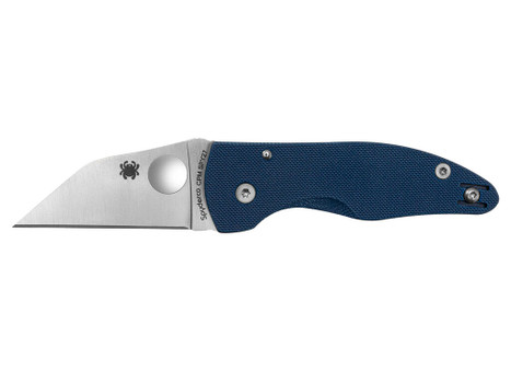Spyderco C264GPCBL MicroJimbo 2.45" Folding Wharncliffe Plain Satin CPM SPY27 SS Blade, Cobalt Blue G10 Handle