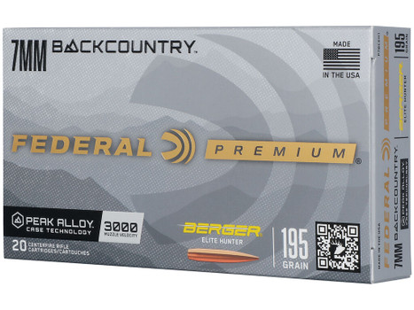Federal P7BCEH1 BackCountry 7mm BC 195gr 20 Per Box/10 Case