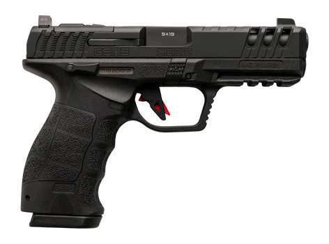 Sarsilmaz SAR9G3BL10 SAR9 Gen3 Full Size 9mm Luger 10+1 4.50" Black Barrel, Black Steel Optic Cut/Serrated Slide, Black Polymer Frame w/Picatinny Rail, Interchangeable Backstrap Grip, RMSc Footprint  