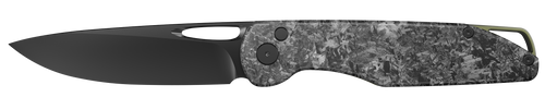 Outdoor Edge KN1C Kaytan  3.30" Drop Point Plain Black Oxide 8Cr13MoV SS Blade Carbon Fiber Handle                                                                                                      