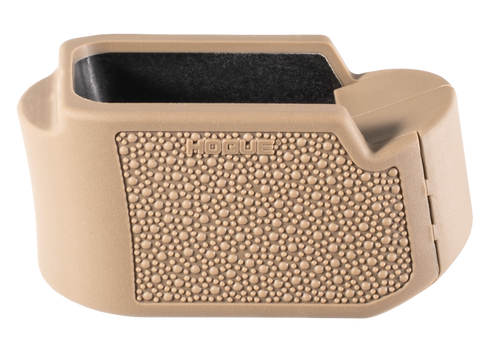 Hogue 18613  Extension Base Pad Fits Glock 19 Compatible w/ 10/15rd Magazines FDE Overmolded Rubber                                                                                                     