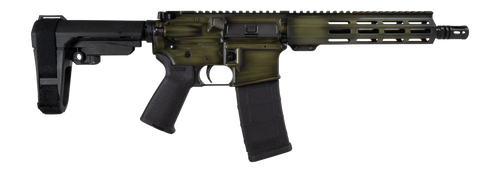 Shark Coast Tactical SCC07183GRNBW-P Distressed 5.56 NATO 30+1 10.50" Black Nitride Threaded Barrel, Aluminum Receiver w/Picatinny Rail, M-LOK Handguard, Polymer SB Tactical SBA3 Brace, Magpul MOE Gri