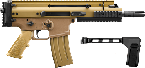 FN 38101885 SCAR 15P 5.56x45mm 10+1 7.50" Black Flat Dark Earth Picatinny Rail Aluminum Receiver SB Tactical Brace                                                                                      