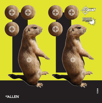 Allen 15264 EZ Aim Splash Reactive Target Prairie Dog Hanging Paper 8"x8" Multi-Color 6Pack                                                                                                             