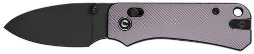 Civivi Knives C23074-2 Baby Banter 2 2.34": Folding Drop Point Plain Black Stonewashed Nitro-V Steel Blade, Purple Textured Aluminum Handle                                                             