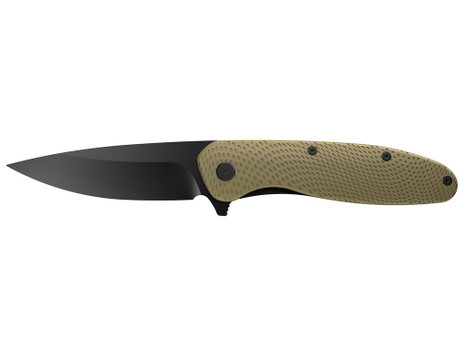 Outdoor Edge VD1C Viddux 3.15" Folding Drop Point Plain Black Oxide 4Cr14MoV Blade Green Glass-Filled Nylon Handle