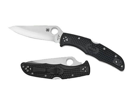 Spyderco C10PBK Endura 4 Lightweight 3.80" Folding Drop Point Plain VG-10 SS Blade/Black Textured FRN Handle Includes Pocket Clip