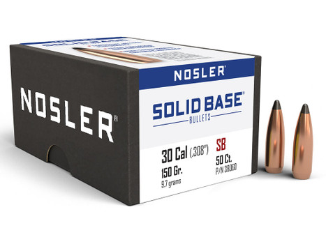 Nosler 38060 Solid Base 30Cal 150gr Soft Point 50CT