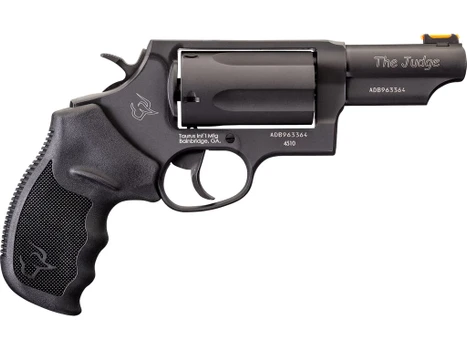 Taurus 2-441031T Judge Compact 45 Colt (Long Colt)/410 Bore 5 Shot 3" Matte Black Oxide Alloy Steel Barrel, Cylinder & Frame, Black Rubber Grip, Transfer Bar Safety, Exposed Hammer