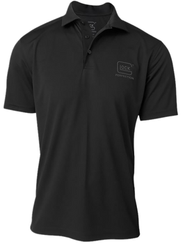 Glock AP96211 Glock Perfection Polo  Black Polyester Mesh Short Sleeve Small                                                                                                                            