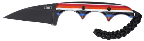 CRKT 2385G Minimalist 1.98" Fixed Wharncliffe Plain Black Stonewashed D2 Steel Blade, Red/White/Blue G10 Handle                                                                                         
