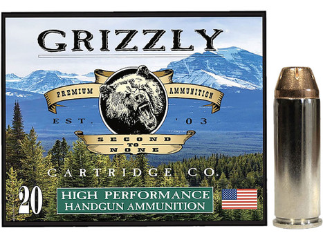 Grizzly Ammo GC45C+P3 45Colt+P 225gr Jacketed Hollow Point 20 Per Box/10 Case