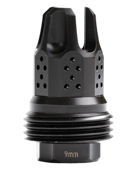 Jk Armament JKMDHDCF14 War Eagle Compensator/Flash Hider Black Nitride Stainless Steel 1/2"x28 Threads 9mm                                                                                              