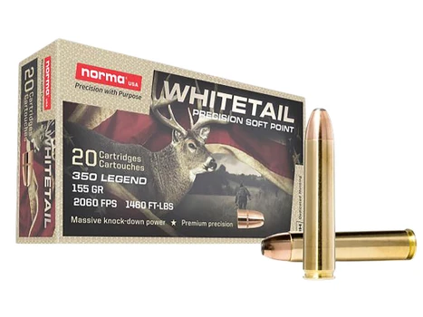 Norma Ammunition 603404704 Whitetail 350Legend 155gr Soft Point 20 Per Box/10 Case