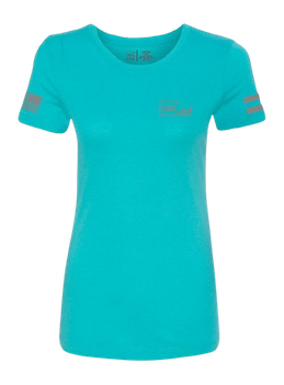 GLK AP96446 GLOCK GIRL FLAG TEE XL  TEAL