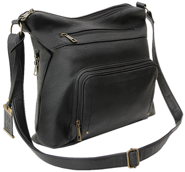 BULLDOG CROSS BODY PURSE W/HLSTR BLK