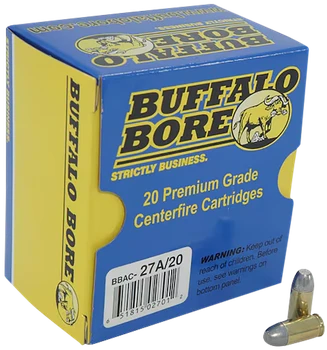 Buffalo Bore Ammunition 27A20 Personal Defense Strictly Business 380ACP +P 100gr Hard Cast Flat Nose 20 Per Box/12 Case                                                                                 