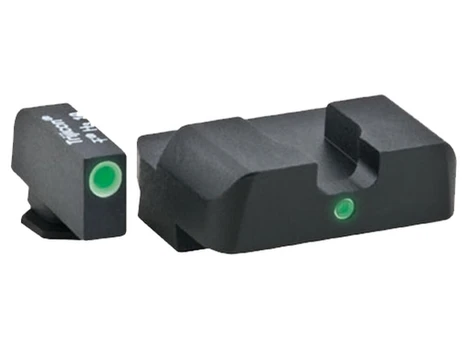AmeriGlo GL102 i-Dot Sight Set for Glock Green Tritium White Outline Front Sight-Green Tritium Rear Sight
