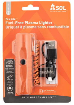 Survive Outdoors Longer 01401243 Fire Lite Fuel Free Lighter Orange Plastic Includes USB Cable/Lanyard                                                                                                  