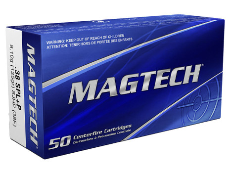 Magtech 38F Range/Training 38Special+P 125gr Semi Jacketed Hollow Point 50 Per Box/20 Case