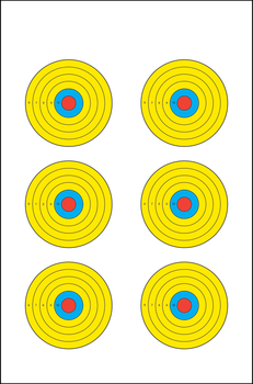Action Target PRBE6100 High Visibility  Bullseye Paper 17.50" x 23" Multi-Color 100 Per Box                                                                                                             